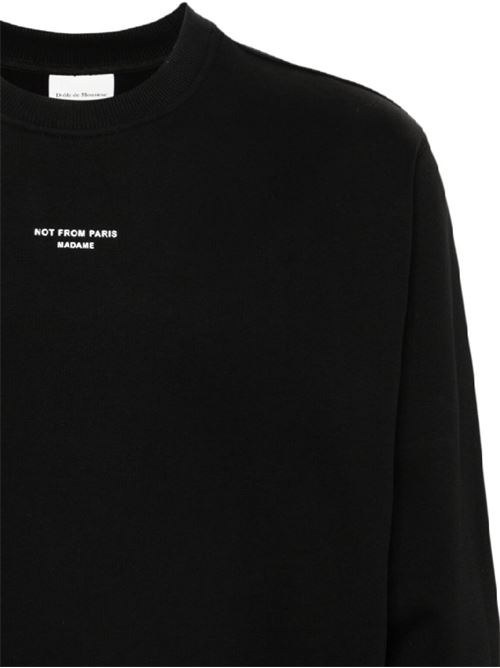 Black cotton jersey sweatshirt DRÖLE DE MONSIEUR | PERMSW148CO127BL